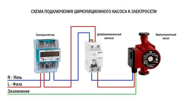 Электрическая схема подключения насоса
